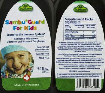 Dr. Dunner Sambu Guard For Kids - echinacea wildgrown elderberry and vitamin c supplement