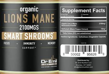 Dr. Emil Nutrition Organic Lions Mane 2100 mgs - supplement