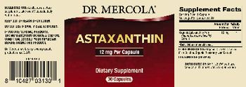 Dr Mercola Astaxanthin 12 mg - supplement