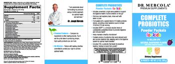 Dr Mercola Complete Probiotics Powder Packets for Kids Natural Raspberry Flavor - supplement