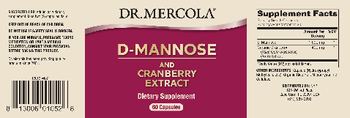 Dr Mercola D-Mannose and Cranberry Extract - supplement