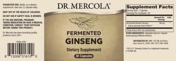 Dr Mercola Fermented Ginseng - supplement