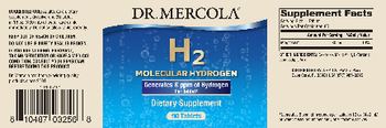 Dr Mercola H2 Molecular Hydrogen - supplement