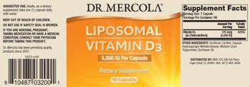 Dr Mercola Liposomal Vitamin D3 - supplement