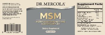 Dr Mercola MSM Methylsulfonylmethane Sulfur Complex - supplement