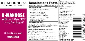 Dr. Mercola Premium Supplements D-Mannose with Cran-Gyn DDS - supplement