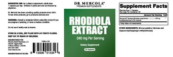 Dr Mercola Rhodiola Extract - supplement