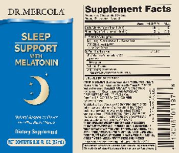 Dr Mercola Sleep Support with Melatonin Natural Raspberry Flavor - supplement