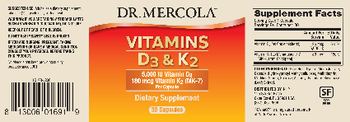 Dr Mercola Vitamins D3 5,000 IU & K2 180 mcg - supplement