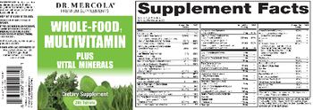 Dr Mercola Whole-Food Multivitamin plus Vital Minerals - supplement