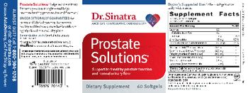 Dr. Sinatra Prostate Solutions - these statements have not been evaluated by the food and drug administration this product is not int
