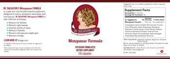 Dr. Tagliaferri Formulas Menopause Formula - physician formulated supplement