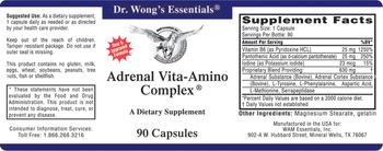 Dr. Wong's Essentials Adrenal Vita-Amino Complex - supplement