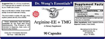 Dr. Wong's Essentials Arginine-EE + TMG - supplement