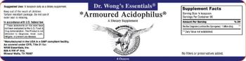 Dr. Wong's Essentials Armoured Acidophilus - supplement