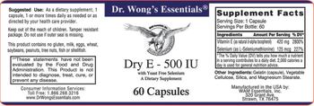 Dr. Wong's Essentials Dry E - 500 IU - supplement