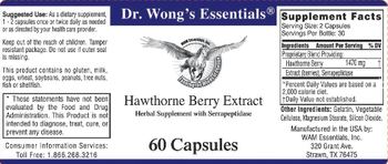 Dr. Wong's Essentials Hawthorne Berry Extract - herbal supplement with serrapeptidase