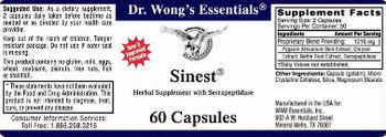Dr. Wong's Essentials Sinest - herbal supplement with serrapeptidase