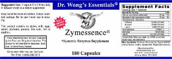 Dr. Wong's Essentials Zymessence - systemic enzymes supplement