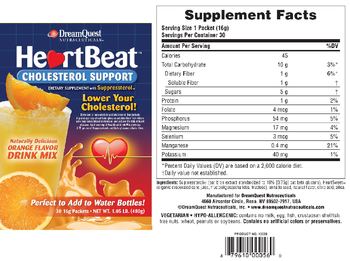 DreamQuest Nutraceuticals HeartBeat Cholesterol Support Orange Flavor - supplement with suppressteroltm
