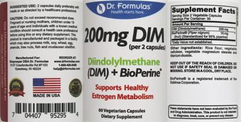DrFormulas Diindolylmethane (DIM) + BioPerine - supplement