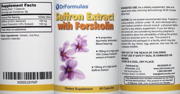 DrFormulas Saffron Extract with Forskolin - supplement