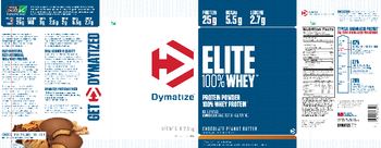 Dymatize Elite 100% Whey Chocolate Peanut Butter - 