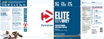 Dymatize Elite 100% Whey Cookies & Cream - 