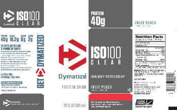 Dymatize ISO100 Clear Fruit Punch - supplement