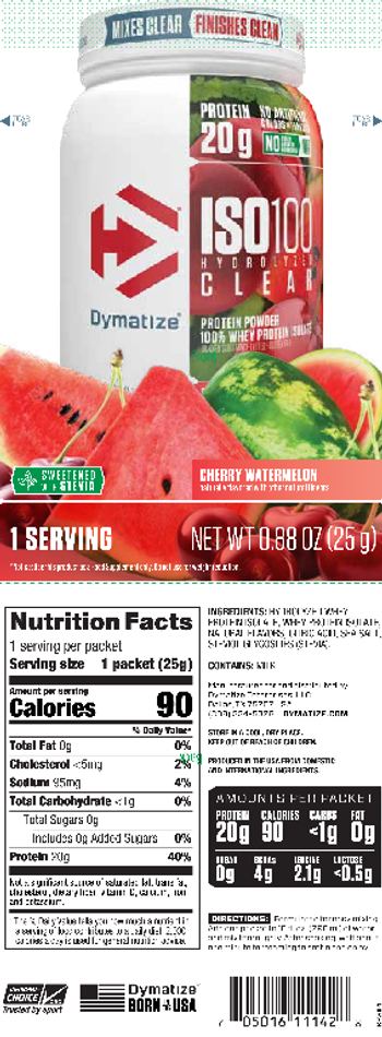 Dymatize ISO100 Hydrolyzed Cherry Watermelon - supplement