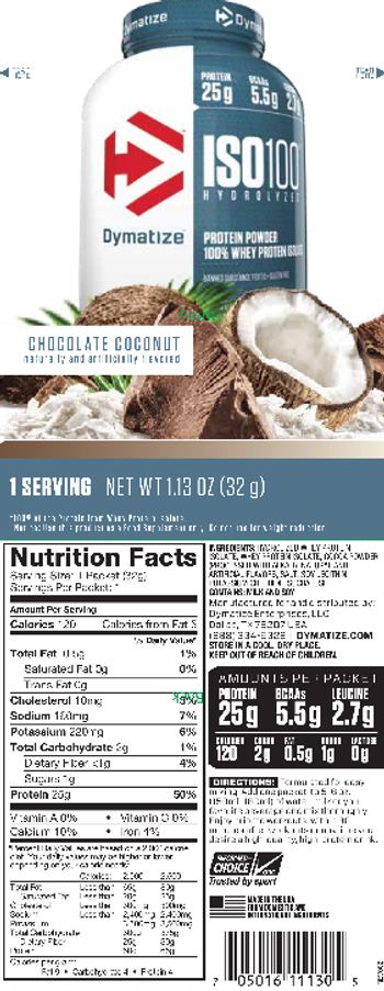 Dymatize ISO100 Hydrolyzed Chocolate Coconut - 