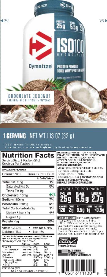 Dymatize ISO100 Hydrolyzed Chocolate Coconut - supplement