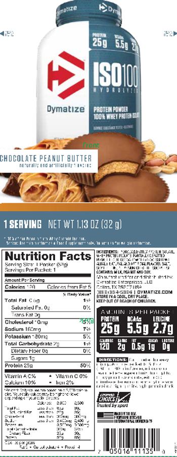 Dymatize ISO100 Hydrolyzed Chocolate Peanut Butter - 
