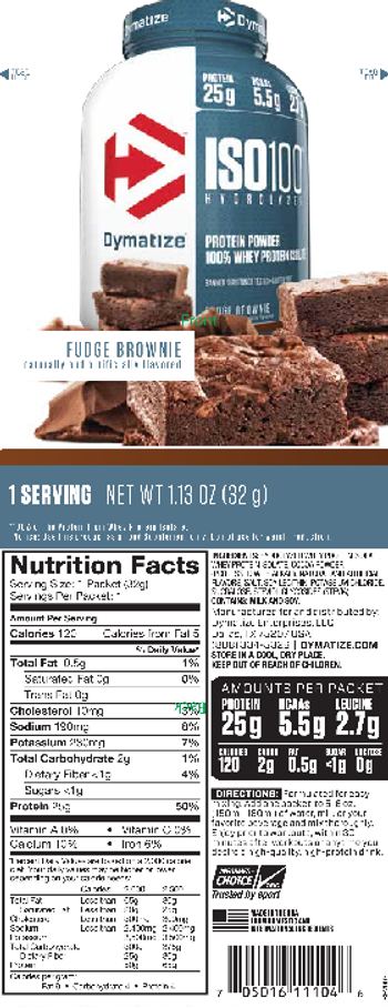 Dymatize ISO100 Hydrolyzed Fudge Brownie - 