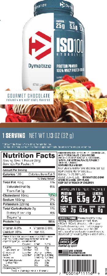 Dymatize ISO100 Hydrolyzed Gourmet Chocolate - 