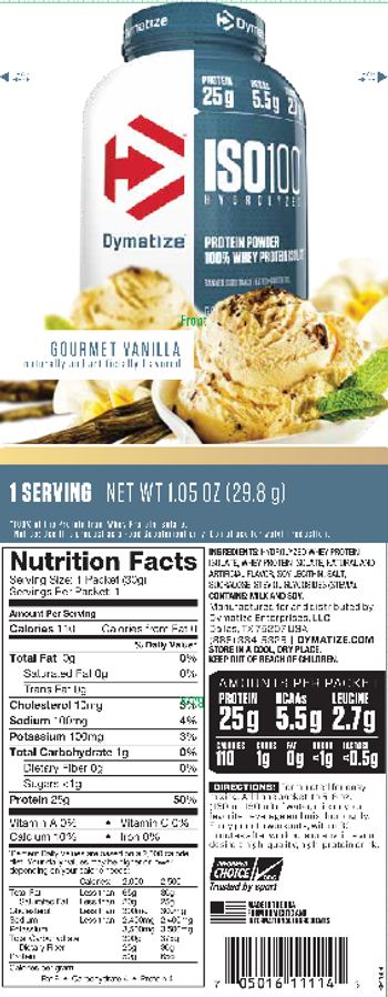 Dymatize ISO100 Hydrolyzed Gourmet Vanilla - supplement