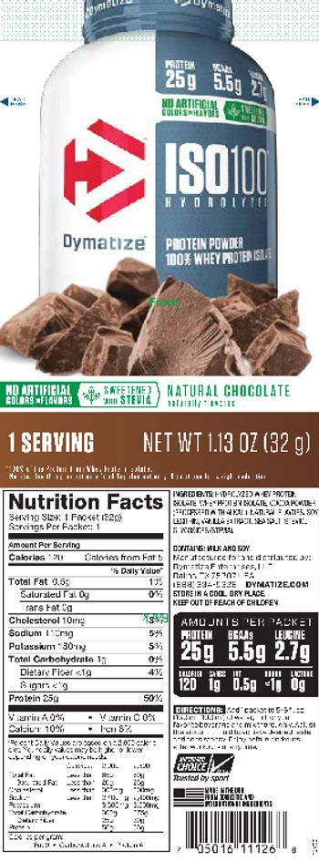 Dymatize ISO100 Hydrolyzed Natural Chocolate - 