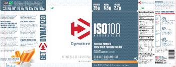 Dymatize ISO100 Hydrolyzed Orange Dreamsicle - 