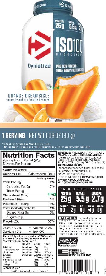 Dymatize ISO100 Hydrolyzed Orange Dreamsicle - supplement