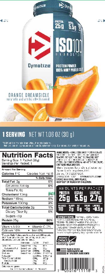 Dymatize ISO100 Hydrolyzed Orange Dreamsicle - supplement