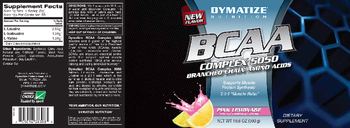 Dymatize Nutrition BCAA Complex 5050 Branched Chain Amino Acids Pink Lemonade - supplement
