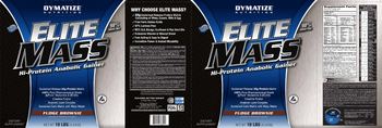 Dymatize Nutrition Elite Mass Fudge Brownie - supplement