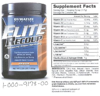 Dymatize Nutrition Elite Recoup Orange - supplement