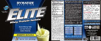 Dymatize Nutrition Elite Whey Protein Isolate Smooth Banana - supplement
