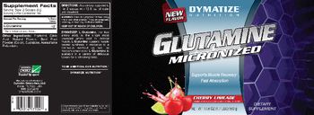 Dymatize Nutrition Glutamine Micronized Cherry Limeade - supplement