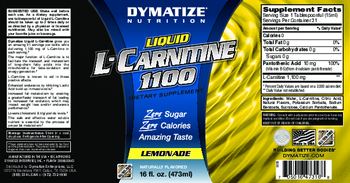 Dymatize Nutrition Liquid L-Carnitine 1100 Lemonade - supplement