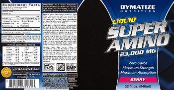 Dymatize Nutrition Liquid Super Amino 23,000 mg Berry - supplement