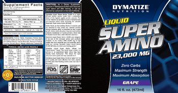 Dymatize Nutrition Liquid Super Amino 23,000 mg Grape - supplement