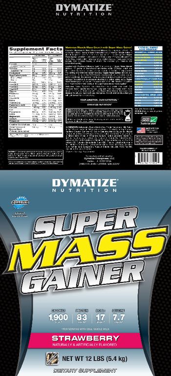 Dymatize Nutrition Super Mass Gainer Strawberry - supplement