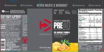 Dymatize PreWO Pineapple Orange Crush - supplement